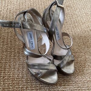 Jimmy Choo Silver Strappy Heels